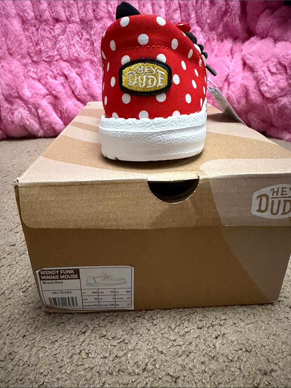 Hey Dude Wendy Funk Minnie Mouse with Red Polka Dot Bow (w8) - Picture 3 of 4